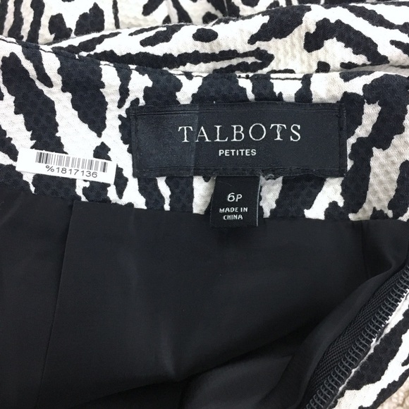 TALBOTS Pencil Skirt Animal Print Textured Classic Style Cheetah Petite Size 6P - Picture 7 of 9